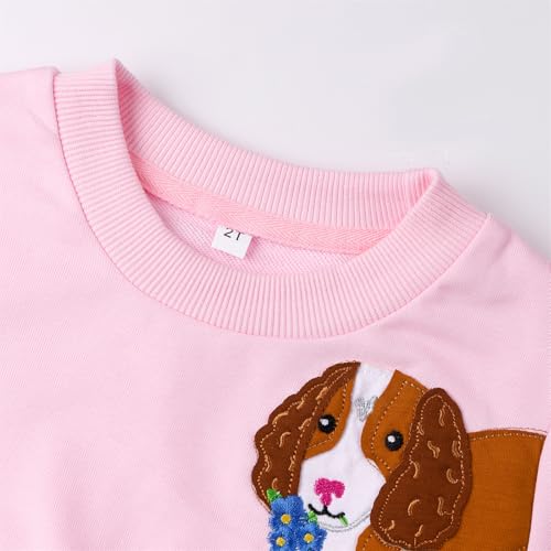 Toddler Baby Girls Sweatshirts Kids Winter Clothes Casual Long Sleeve Shirts Crewneck Pullover Sweater Tops 2T-7T2