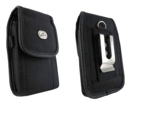 yan Black Canvas Belt Case Holster Pouch w Clip for Verizon/Sprint LG G2 VS980 LS980