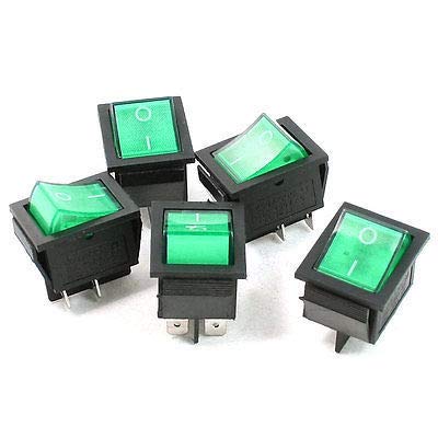 Interrupteur néon vert bascule DPST pour remplacer un interrupteur de machine 5 pcs