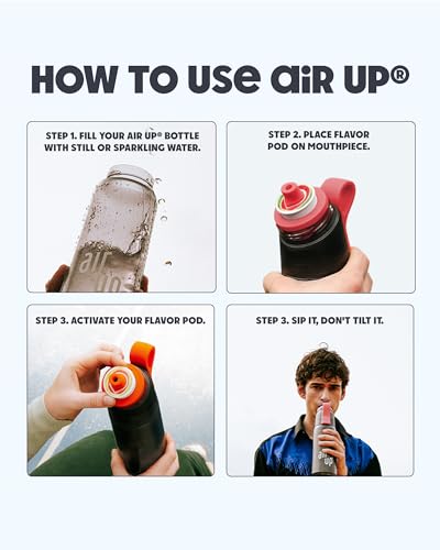 air up® 28oz Silver Steel Insulated Water Bottle with Straw | Gym Infused Water Bottle - Image 3