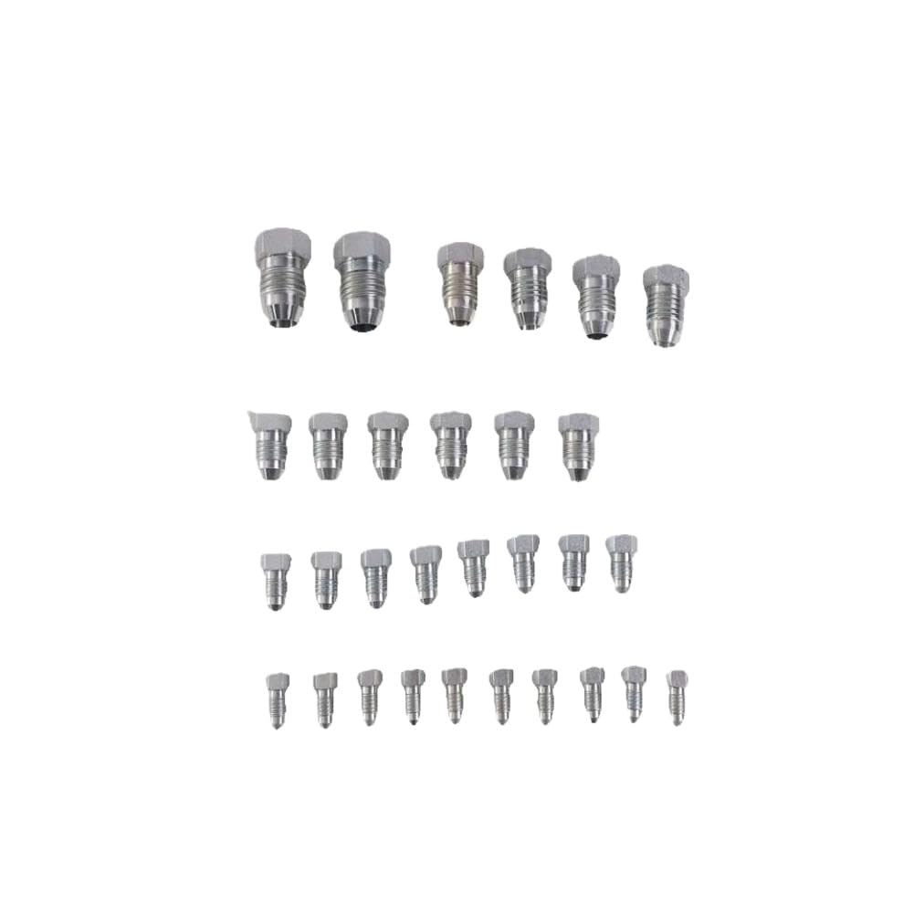 Kit surtido de tapones de rosca acampanada JIC de 37 grados, 64 Uds., Compatible con piezas de automóvil de tubo de manguera hidráulica