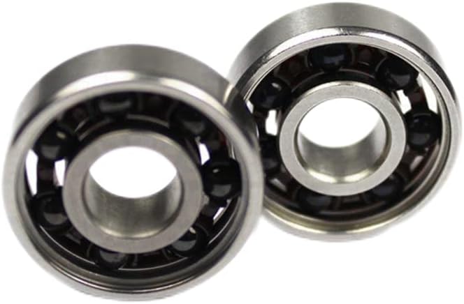 10PCS 608 2RS Stainless Steel Ring Black Si3N4 Ceramic Balls Bearings for Longboard Inline Skate Skateboard Parts DINGGUANGHE