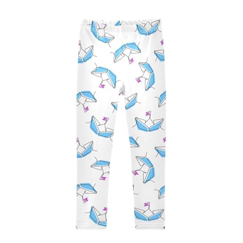 ZZKKO Girls Leggings Origami Boat Toddler Girls Clothes Leggings for Girls Toddler Girls Leggings 3-4T