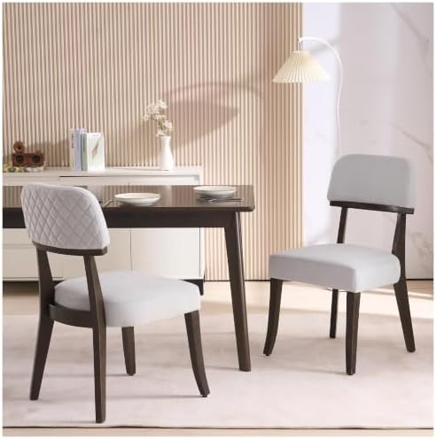 adochr Dining Chairs Set of 2, Velvet Kitchen Chairs,350 LBS Capacity,Grey