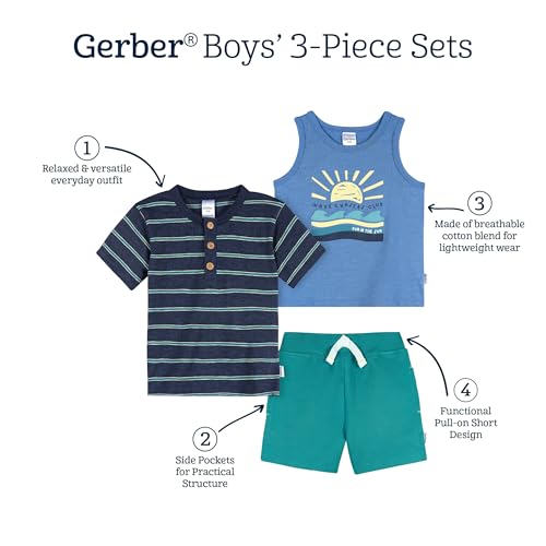 Image of Gerber Baby Boys' Toddler Boys' Shirt and Shorts Set
