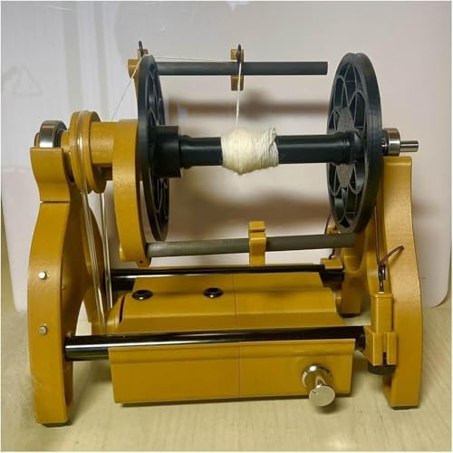 Electric Spinning Wheel - 800RPM Yarn Winder with Foot Switch & 3 Spools, Adjustable Speed for Dog Hair, Wool & Cat Fur Crafting, 120g Capacity, Gold Finish, Forward/Reverse Function