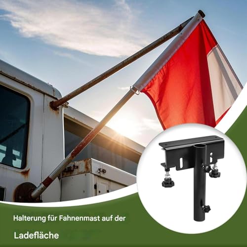 Support de drapeau de camion en acier robuste ajustable jusqu'à 1,2"