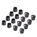 Bestsupplier 24 PCS Chair Leg Tips Caps 7/8 inch Rubber Table Chair Leg Caps Anti, Black