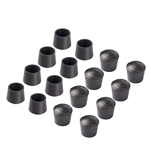 Bestsupplier Chair Leg Tips Caps 7/8 inch Rubber Table Chair Leg Caps Anti,16 PCS, Black