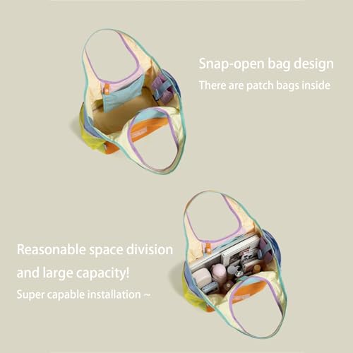 Tote Bag for Women, Multifunctional Large Puffers Handbag with Buckle & Compartments, Lightweight Top-Handle Bags2