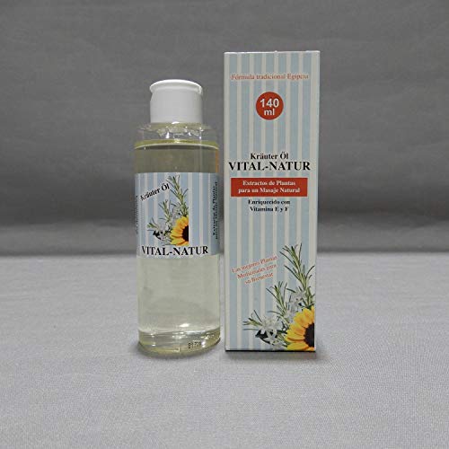 Sindólor Presenta ACEITE VITALNATUR Kräuter Öl Aceite Para Masaje. Botella 140 ml Cover