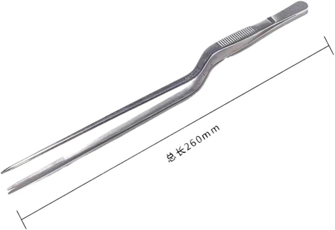 Stainless Steel Spear Curved Tweezers 14/16/20/23/26/30cm Thick Surgical Tweezers for Laboratory (26cm)