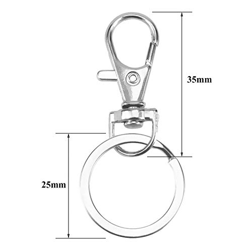 Lanyard For Keys Men With Rotating Ring Silver Key White Key Lock 30Pcs Detachable 25Mm Keychains (Silver, One Size) #TOP4