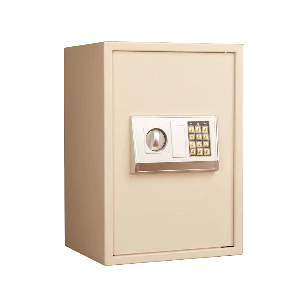 Electronic Digital Safe Box, Large Sized Steel Security Keypad Lock Jewelry Passport Cash Money Gun Cabinet for Home Office Hotel Business (White)