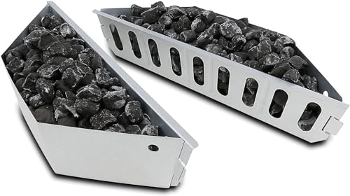 QuliMetal Holzkohlekörbe für Weber Holzkohlengrills von 47, 57, 67cm, Char-Basket für Weber 7403, Kohlekörbe, Holzkohle Briquette Fuel Halter für Kettle, One Touch, Master Touch, Kugelgrills, 2 Stück