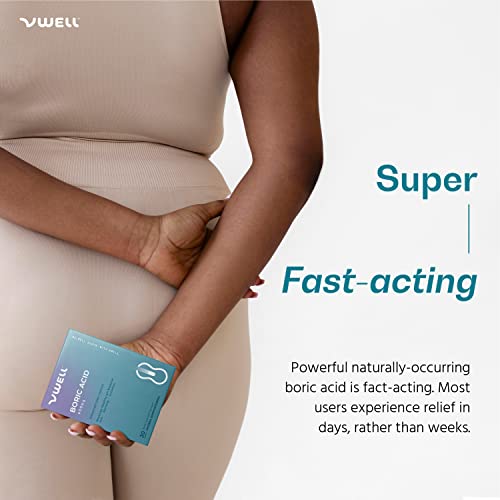 vwell boric acid vaginal suppositories - maintains and balances healthy vaginal ph amp microbiome to manage odor itch burning irritation intimacy - doctors recommended one size 30 count