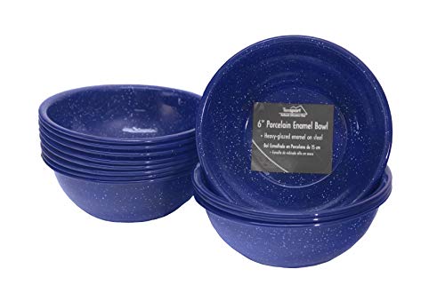 Texsport 6" Blue Enamel Bowl (Set of 12), Model: 14566T