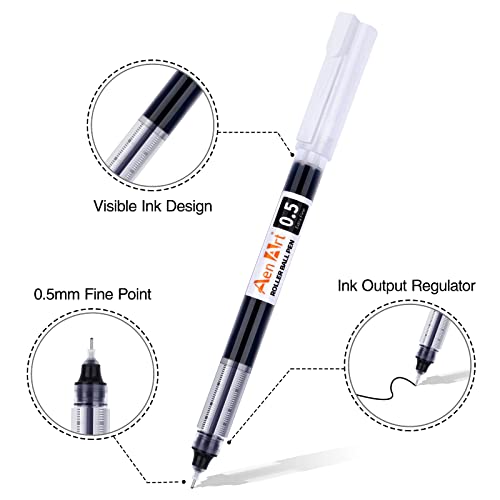 Rollerball Pens, 30 Pack Fine Point Rollering Ball Pen, 0.5Mm Fine Tip Liquid Ink Pens, Quick-Drying Pen For Writing, Notetaking And Drawing #TOP1