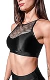 BZB Women's Lounge Sport Bras Pole Dancing Clothes for Women Yoga Crop Top Gym Twerk Yoga Fitness Workout Running Bras Black