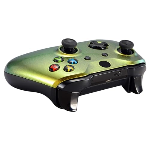 Image of eXtremeRate Gold Green Front Housing Shell Faceplate for Xbox One S & Xbox One X Controller (Model 1708) - Controller NOT Included