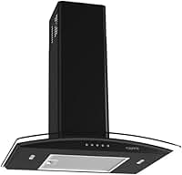 Coifa de Parede Vidro Curvo, Fogatti, Painel Mecânico, 60cm 4 e 5 Bocas, Black 110V