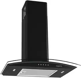 Coifa de Parede Vidro Curvo, Fogatti, Painel Mecânico, 60cm 4 e 5 Bocas, Black 110V