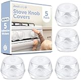 Clear Stove Knob Covers (5 Pack) Child Safety Guards, Large Universal Design - Baby Proof by Jool Baby