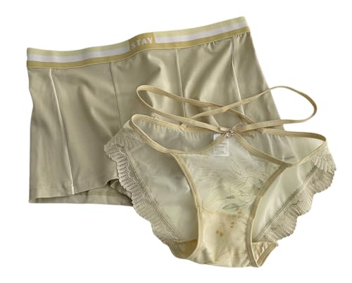 [ＪＵＴＡＯＰＩＮ＼ジュタオピン] 男女パンツ 下着 メンズショーツ レディースショーツ 2点セット カップルパンツ ペアパンツ ボクサー お揃い男女 レギュラーショーツ パンティ セクシー ランジェリー 可愛い ギフト 男性 下着 インナーパンツ メンズ ぱんつ下着 ボクサー 人気 ブリーフ メンズ レディース 下着 セクシー インナーパンツ 人気 下着 mkh00064-GN-G-Lのサムネイル