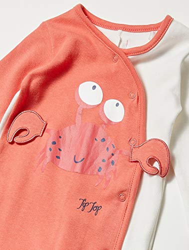 Macacão Fundo do Mar, Tip Top, Bebê Unissex, Laranja, RN