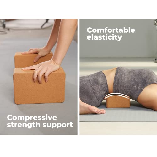image for Sorrento Yoga Blocks Pack of 2pcs Cork Yoga Bricks High Density 100% S