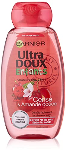Champú infantil ultrasuave de almendras y cerezas 2 en 1 con extracto de cereza, 250 ml