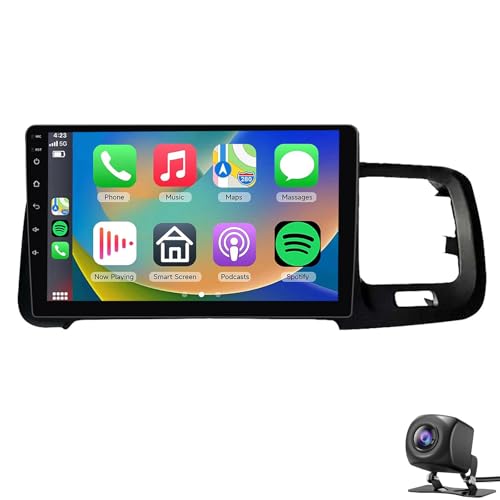 Radio para coche Vol-vo S60 V60 2011-2020, Android 14 estéreo con pantalla táctil de 9" Carplay inalámbrico/Android Auto 1080P BT WiFi audio DSP de 32 bandas SWC cámara de respaldo(Color:4 CORE 1+32G)