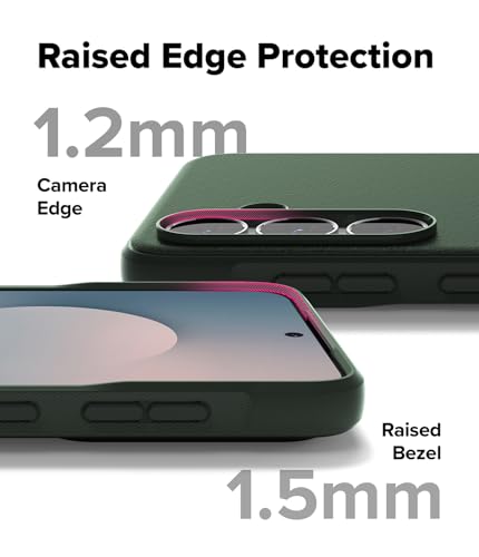 Image of Ringke Onyx for Samsung Galaxy S25 FE Case [Anti-Fingerprint Texture] Ultra Thin Lightweight Shockproof Cover with Non-Slip Side Grip - Dark Green