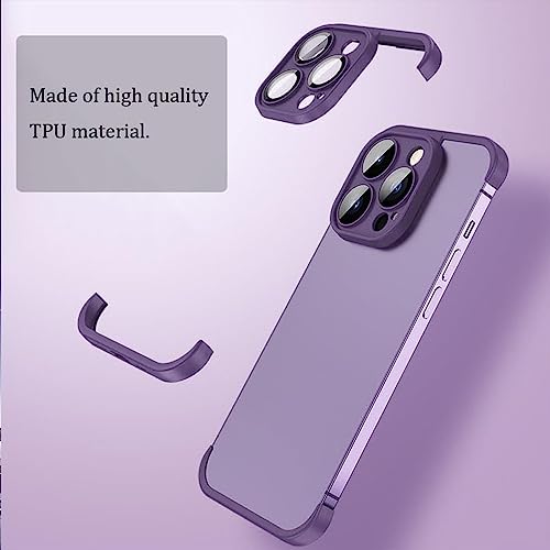 Luxury Corner Edge Pad Lens Protector for iPhone Series, Anti-Fall Silicone Phone Lens Case for iPhone 14/13/12/11Pro MAX (Blue,for 14 Plus)