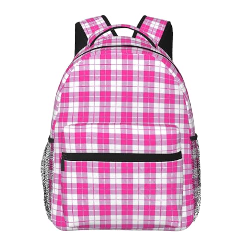 Mochila para trabajo diario unisex ligera con estampado rosa