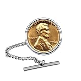 US 1968 Lincoln Penny Small Cent BU Uncirculated Coin Silver Plated Tie Tac Tack Pin NEW