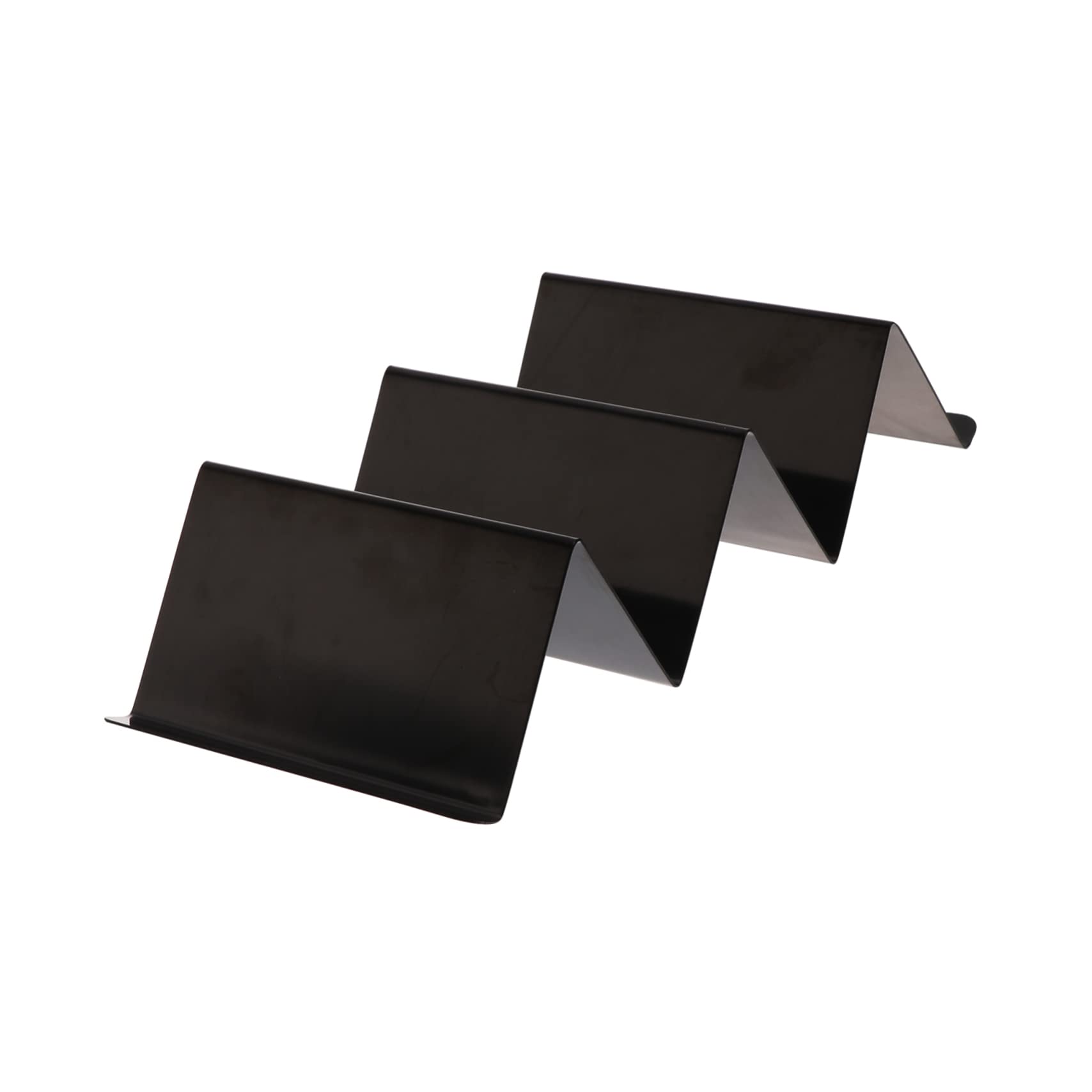 Healifty 1Pc Stainless Steel Taco Holder Tray Shaped Taco Rack for Burritos Chips and Shells Black Mexican Shelf for Easy Serving and Assembly