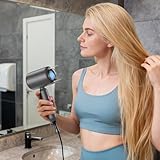 Hair Dryer Foldable 1800W Travel Hairdryer,Professional Ionic Hairdryers for Women & Men,Compact & Lightweight, Fast Drying, Anti Frizz, Low Noise - Image 7