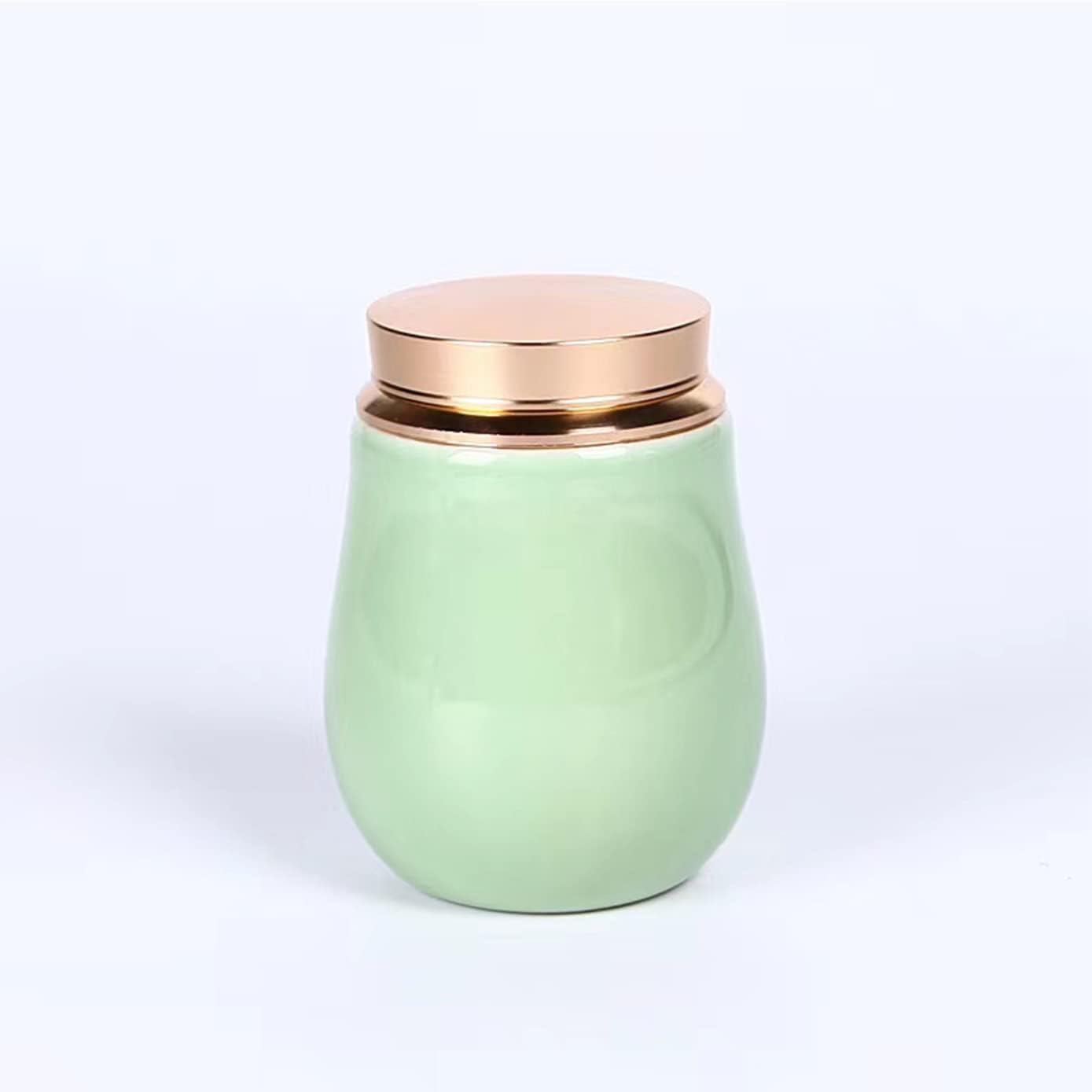 CHOVY Ceramic Blue Glaze Decorative Urn - Memorial Funeral Urn for Sharing Ashes (Cyan Blue)