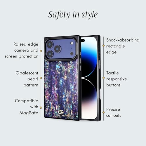Image of COCOMII Rectangle for iPhone 18 Pro /17 Pro Case, Milky Way Abalone Shell