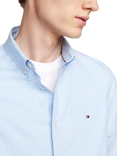 Tommy Hilfiger mens Long Sleeve Poplin Shirts in Slim Fit, Men's Button Down Shirts, Also Available in Big and Tall2