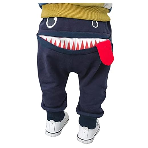 Calças de moletom infantis para meninos e meninas com desenho de monstro harém calças fofas e grossas leggings quentes de inverno, Azul marino, 6-12 Meses