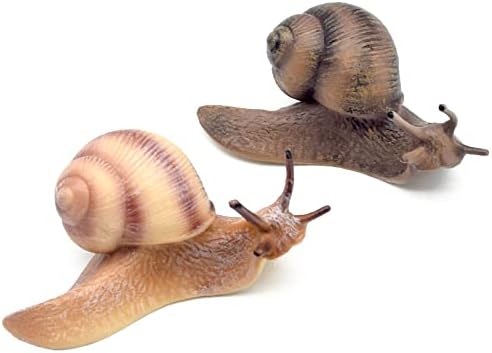 Rich Boxer 2 figuras de caracol, caracoles en miniatura para jardín de hadas y decoración de micro paisajes
