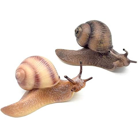 Rich Boxer 2 Pcs Snail Figurines Snail Model Miniature Snail for Fairy Garden Micro Landscape Decor Cover