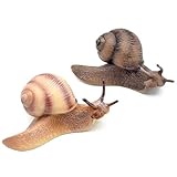 Rich Boxer 2 Pcs Snail Figurines - Miniature Snails for Fairy Garden & Micro Landscape Decor