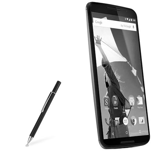 BoxWave Stylus Pen Compatible with Motorola Nexus 6 - FineTouch Capacitive Stylus, Super Precise Stylus Pen - Jet Black