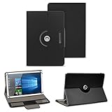 NAUC Universal Tablet Tasche mit Ständerfunktion Hülle kompatibel für Odys Thor 10 - Plus 3G Tablet Schutztasche Schutzhülle Stand Tasche Etui Cover Case, Farben:Schwarz