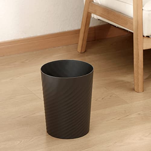 Image of UUJOLY Plastic Small Trash Can Wastebasket, Garbage Container Basket for Bathrooms, Laundry Room, Kitchens, Offices, Kids Rooms, Dorms, Dark Grey, 1.8 Gallon | Sturdy-Easy to Clean, Bathroom, Laundry Room, Kitchen, Office, Kids Room, Dorm, Bedroom, 1.8 Gallon