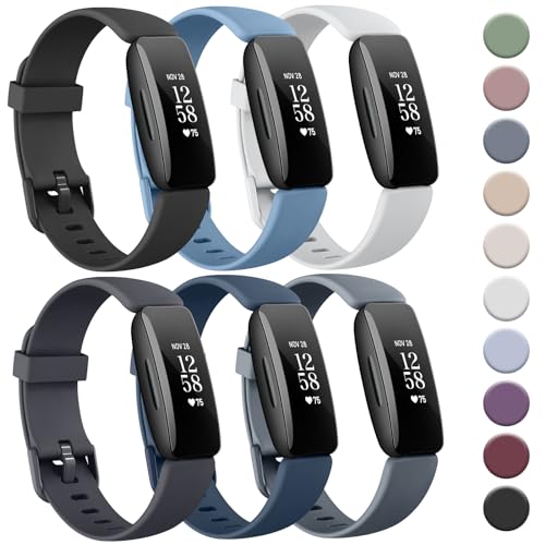 Bracelet Fitbit Inspire 2 Tobfit lot de 6 en silicone souple