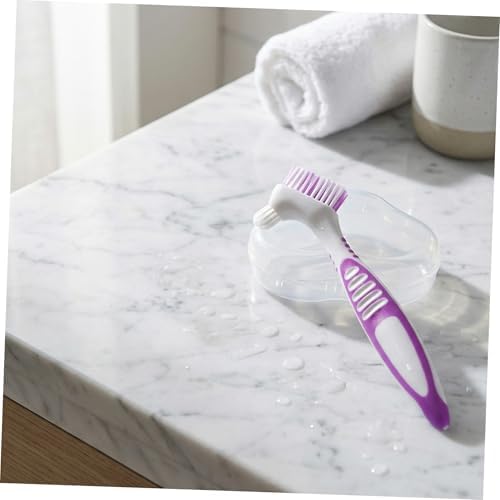 BESTOYARD 6pcs Double Head Denture Brush with Gentle Bristles - 3